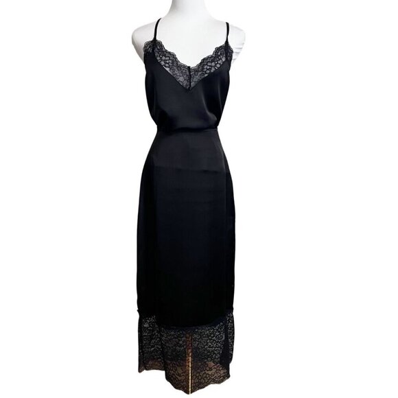 House of Harlow 1960 Other - NWT HOUSE OF HARLOW 1960 BLACK SATIN LACE CAMISOLE SLIP SKIRT COORD SET - XS